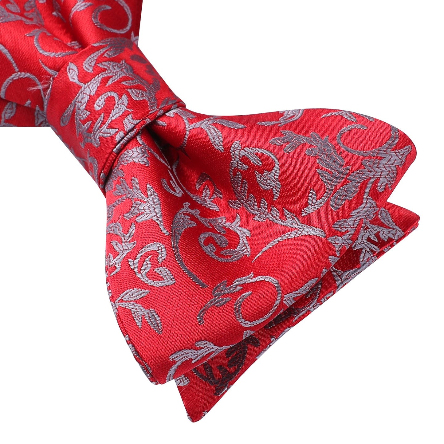 Hisdern Red Floral Bow Tie Set Groomsmen Wedding