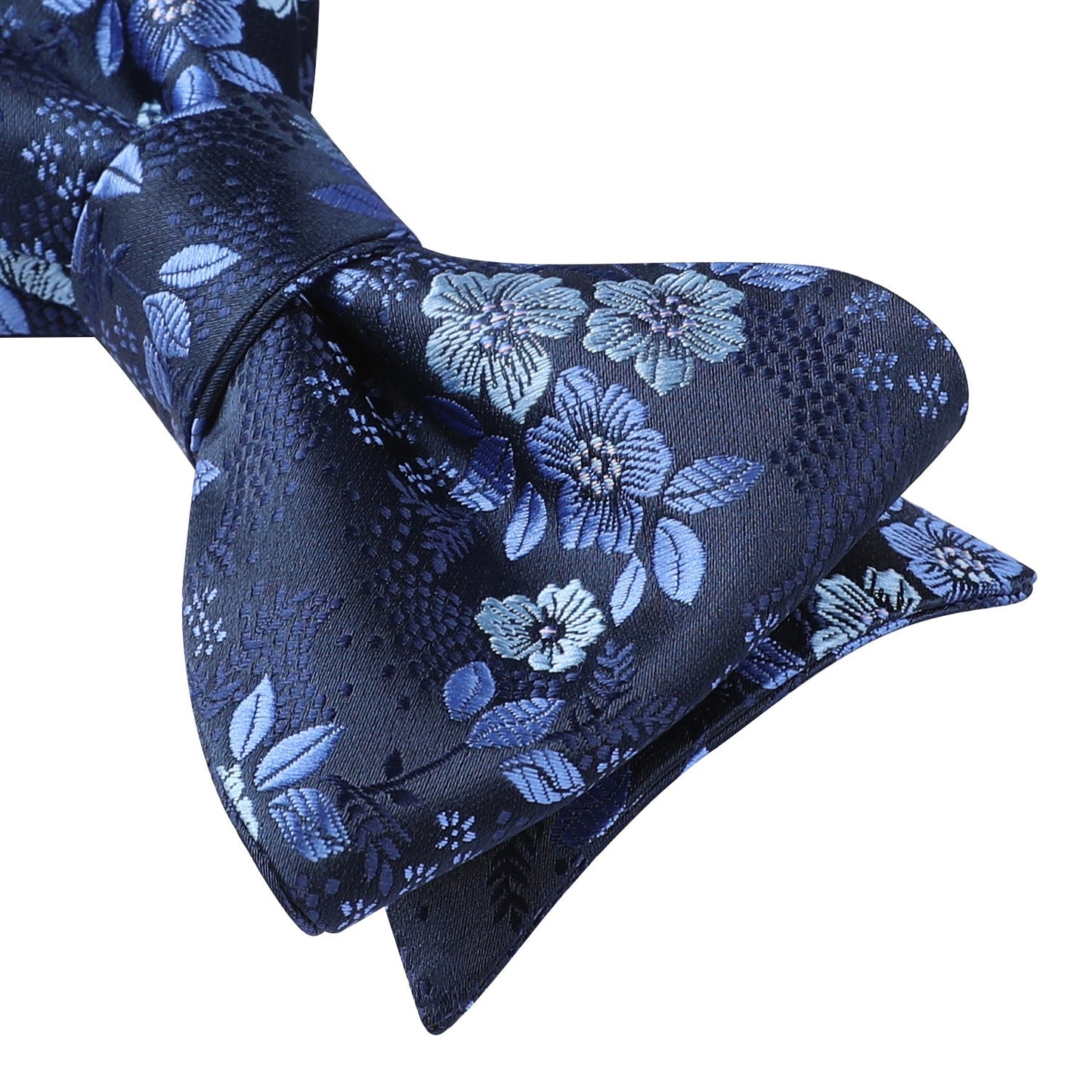 Hisdern Navy Blue Floral Bow Tie Set Groomsmen Wedding