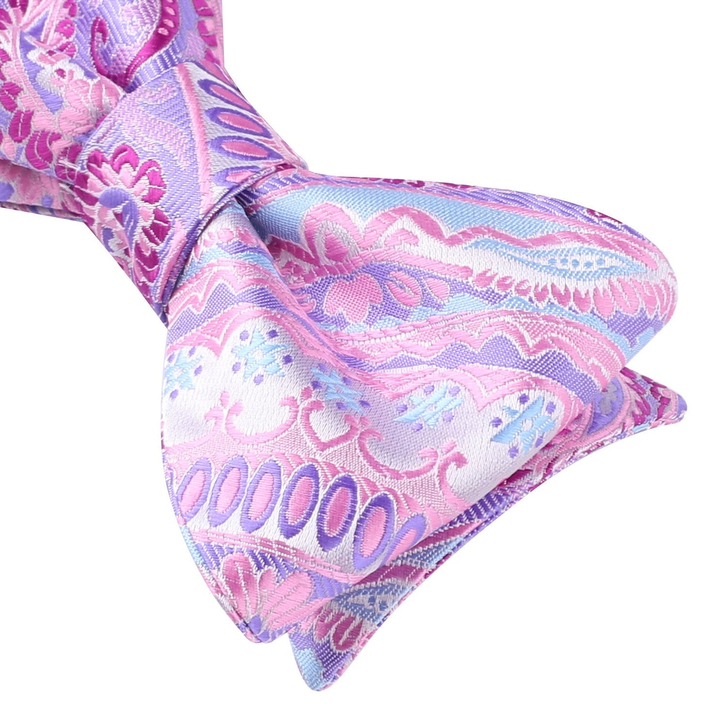 Hisdern Pink Paisley Bow Tie Set For Evening Wear
