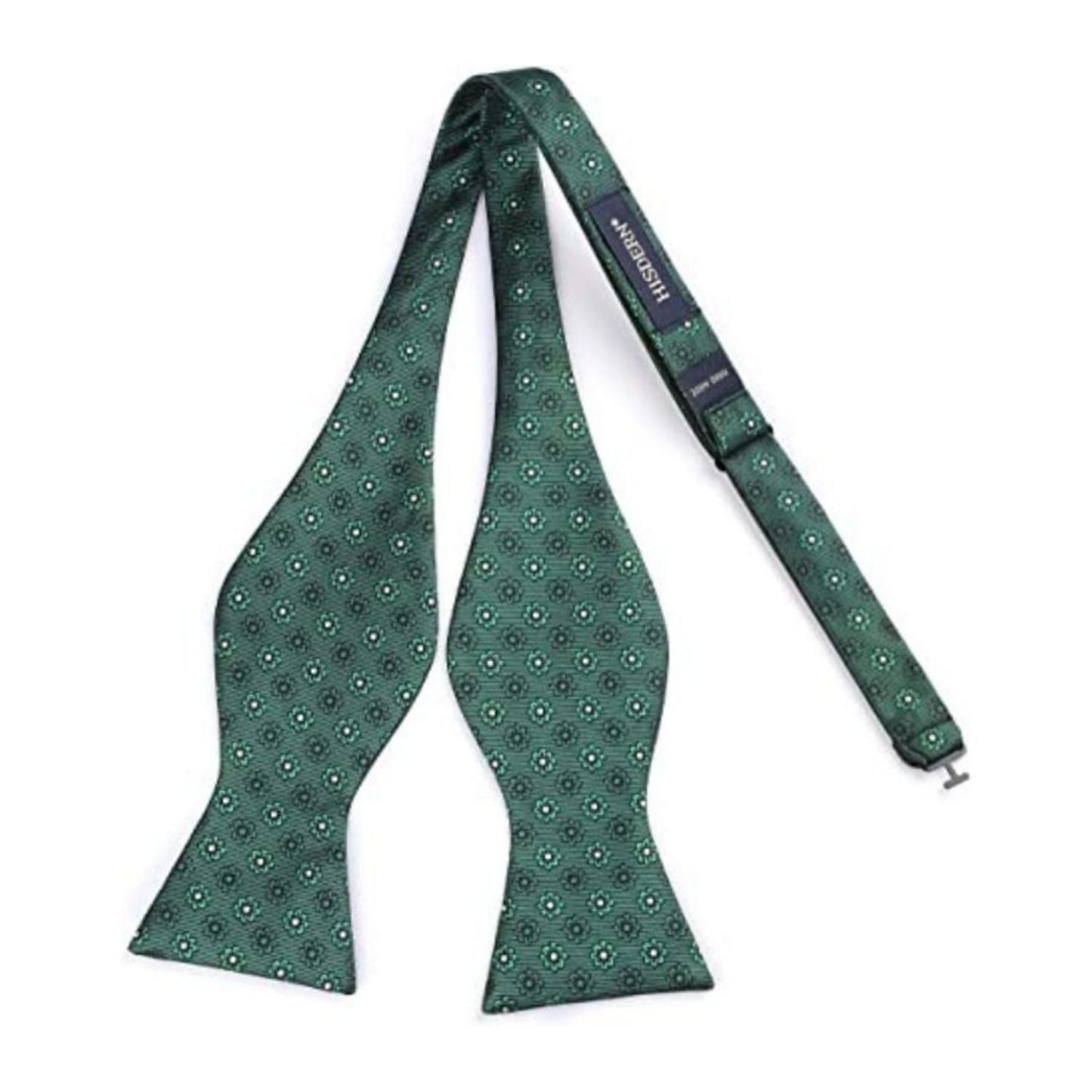 Hisdern Green White Floral Bow Tie Set For Evening Wear