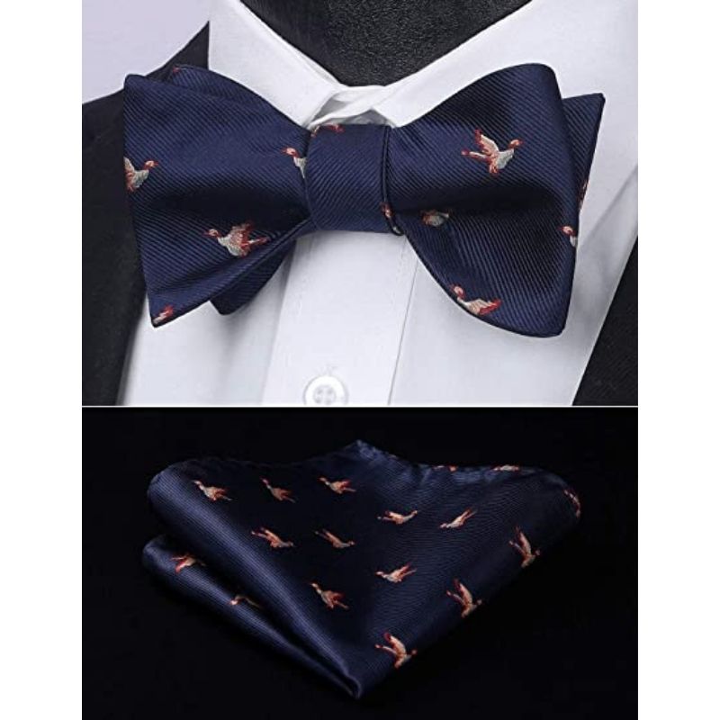 Hisdern Bird Navy Animal Bow Tie Accessories Set for Party