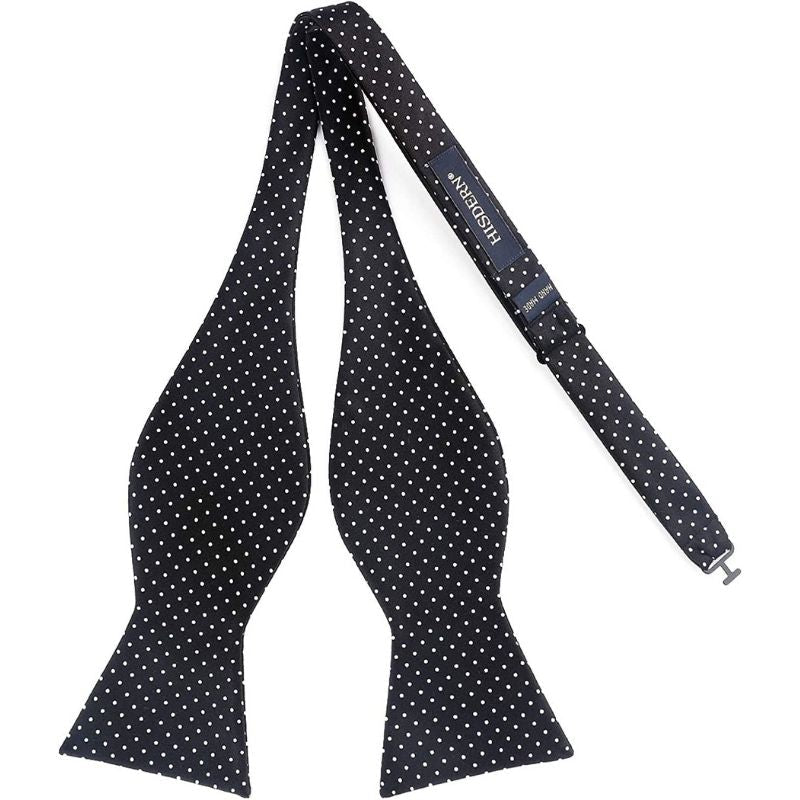 Hisdern Polka Dots Black White Bow Tie Set for Party Wedding