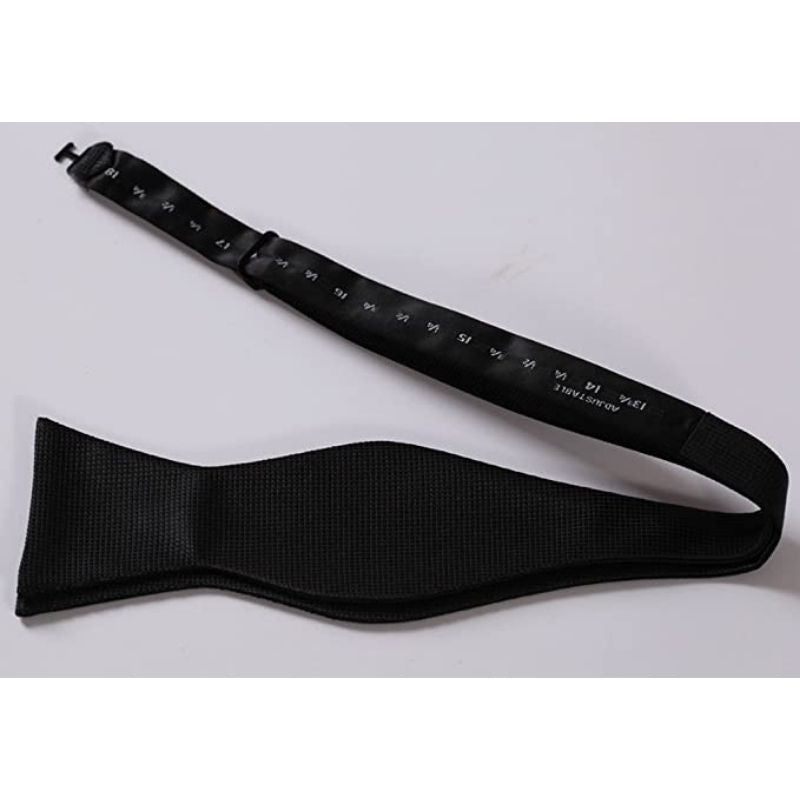 Hisdern Black Solid Bow Tie Accessories Set For Evening Wear