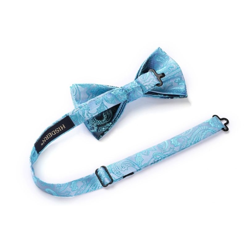 Hisdern Vintage Zauqa Paisley Pre-Tied Bow Tie Set for Wedding