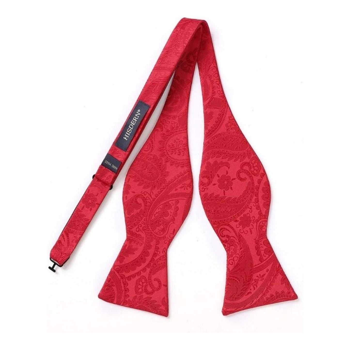 Hisdern Red Paisley Bow Tie Set For Evening Wear