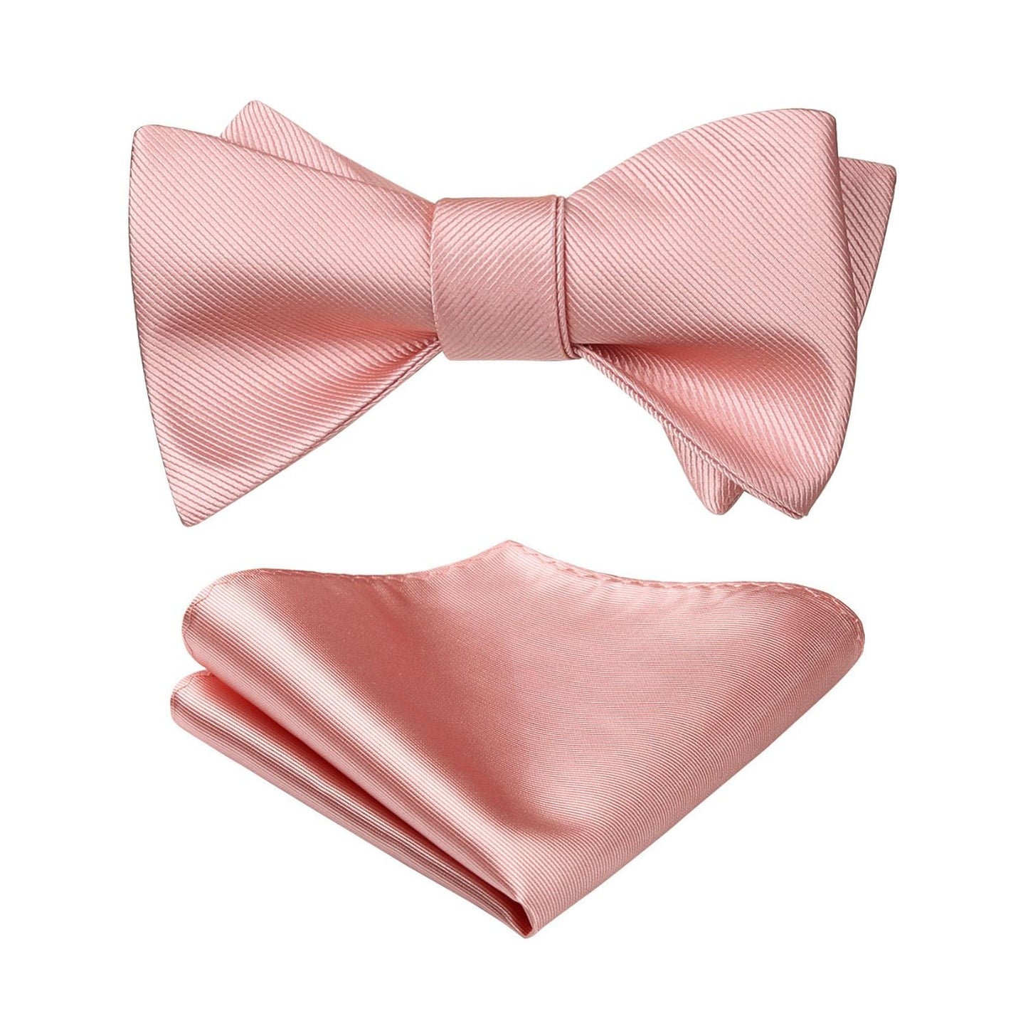 Hisdern Blush Solid Bow Tie Accessories Set For Evening Wear