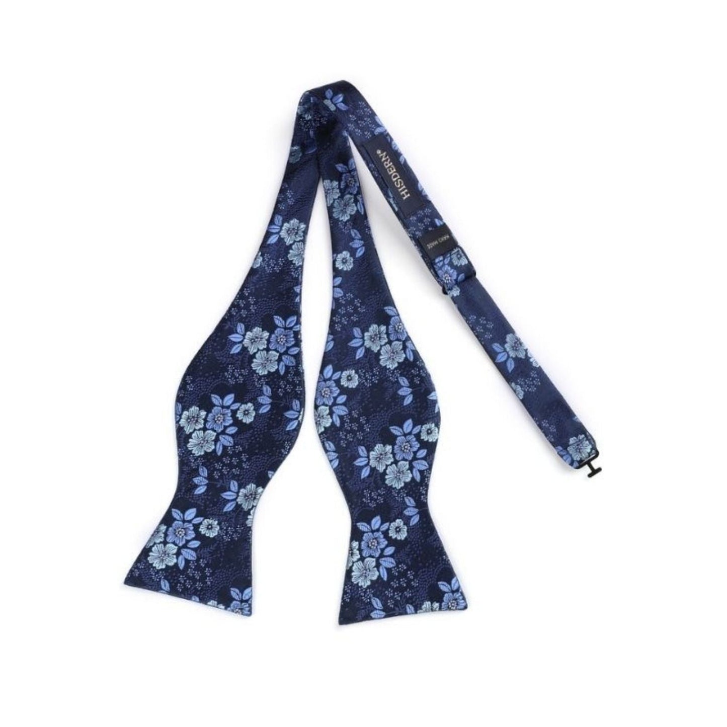 Hisdern Navy Blue Floral Bow Tie Set Groomsmen Wedding