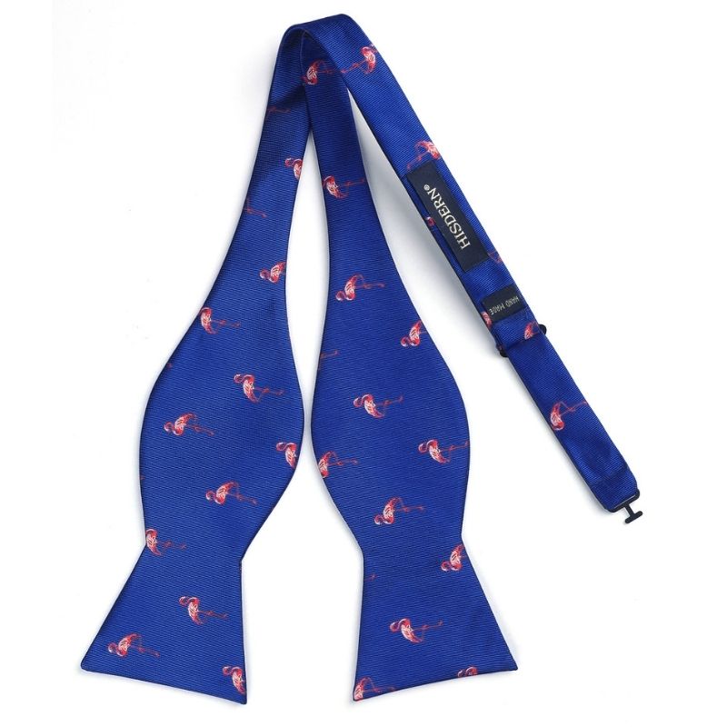 Hisdern Flamingo Blue Red Animal Bow Tie Accessories Set for Party