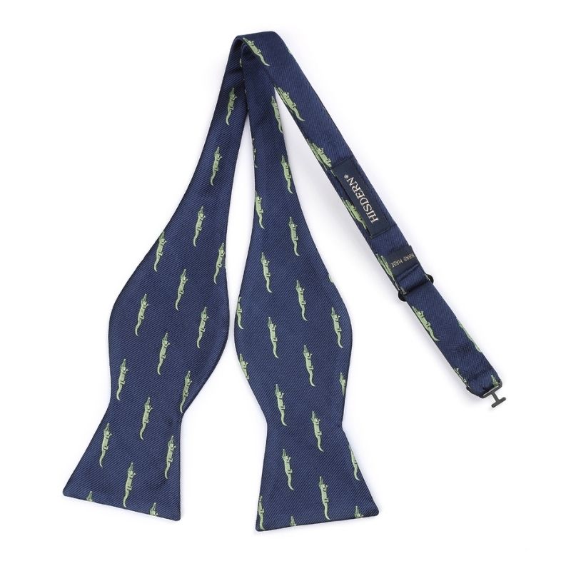 Hisdern Crocodile Navy Animal Bow Tie Accessories Set for Party