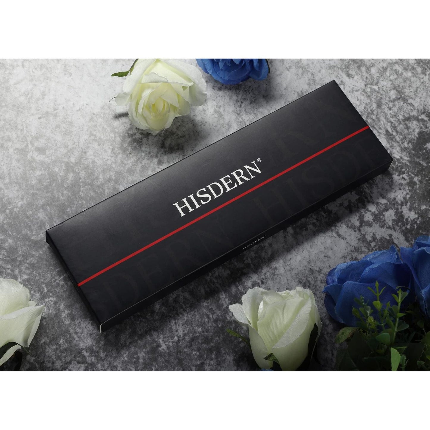 Hisdern Floral Navy Blue Ascot Cravat for Men Wedding Formal