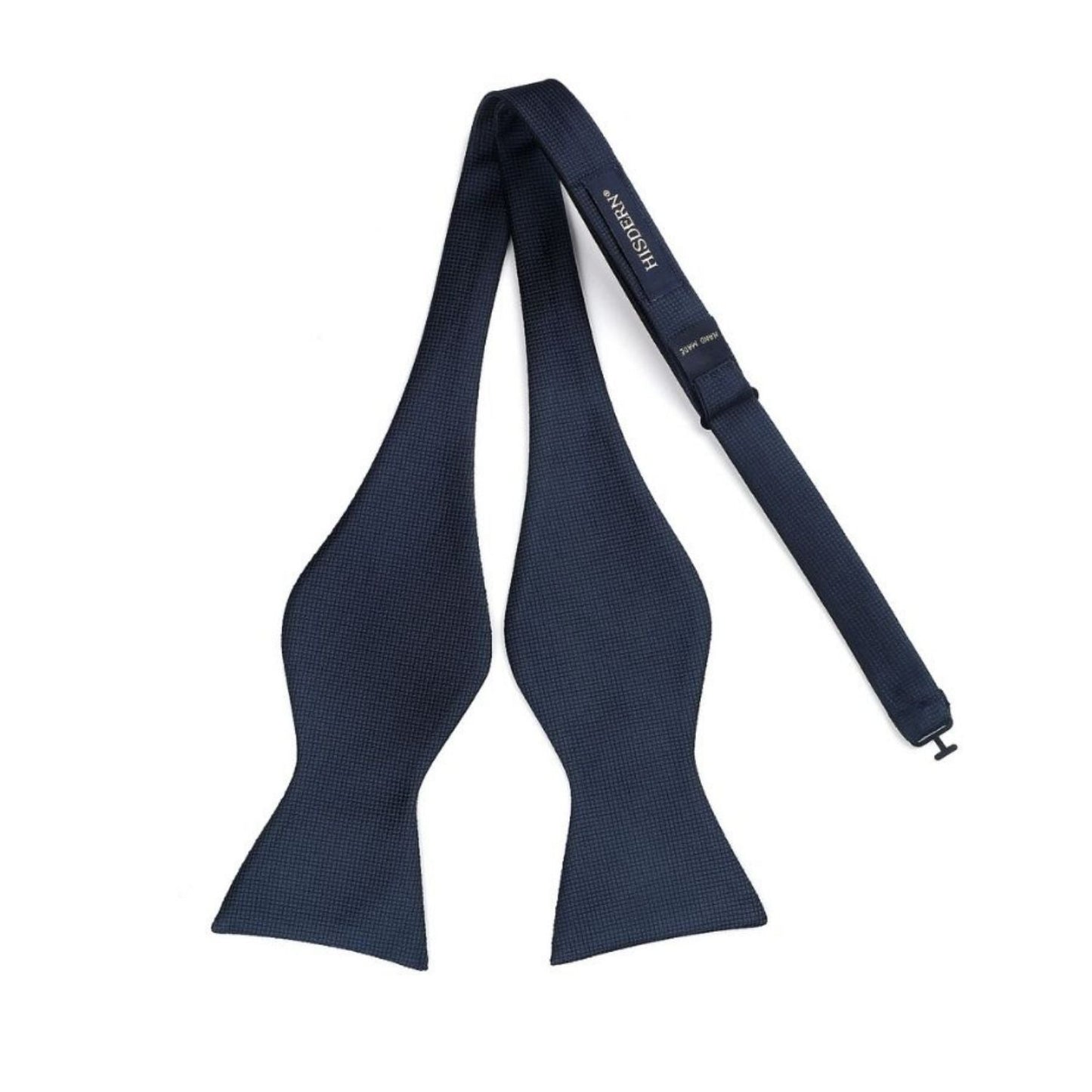 Hisdern Navy Blue Solid Bow Tie Accessories Set For Evening Wear