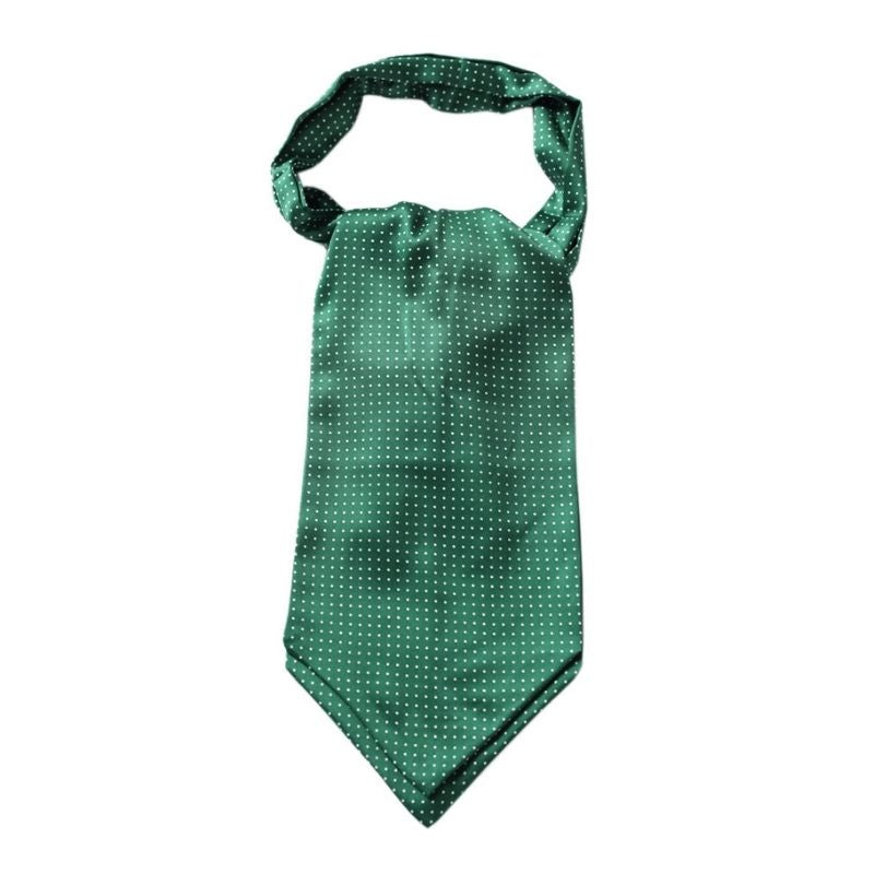 Hisdern Polka Dot Ascot Green Cravat for Men Vintage Style Neckwear