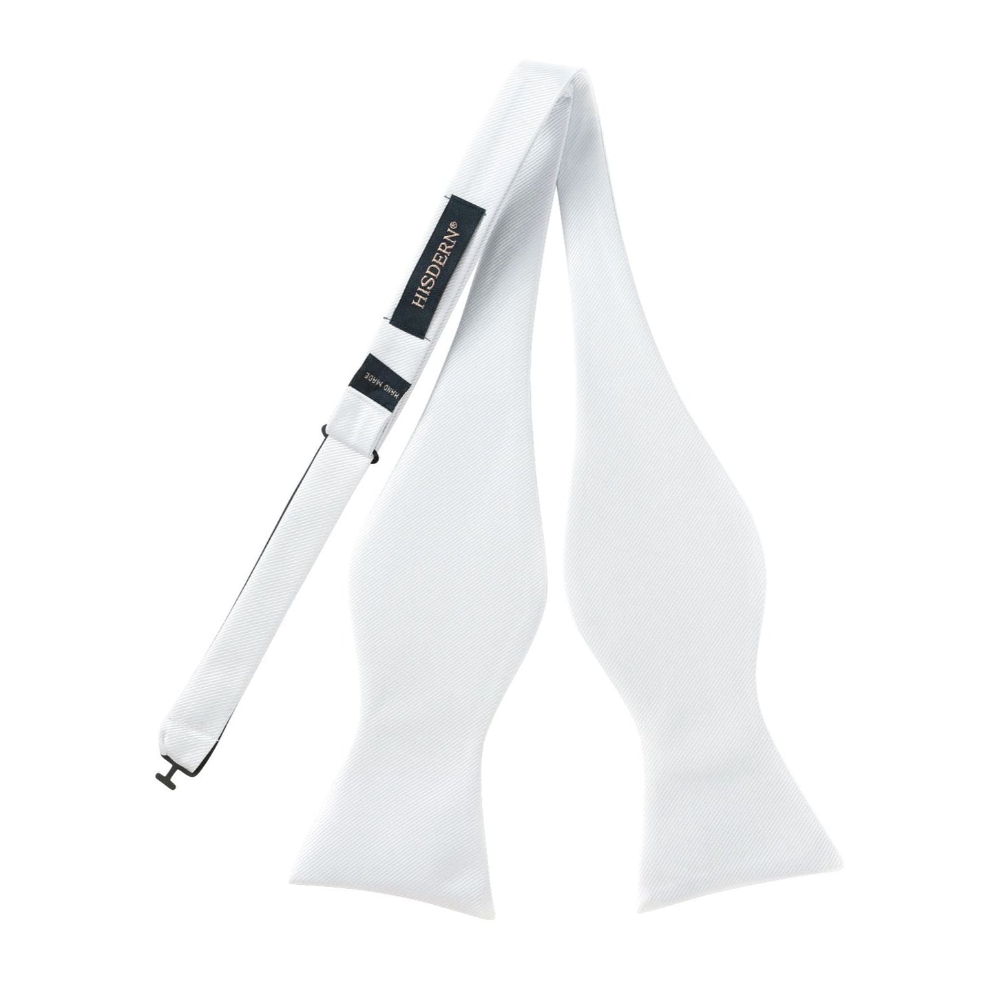 Hisdern White Solid Bow Tie Accessories Set For Evening Wear