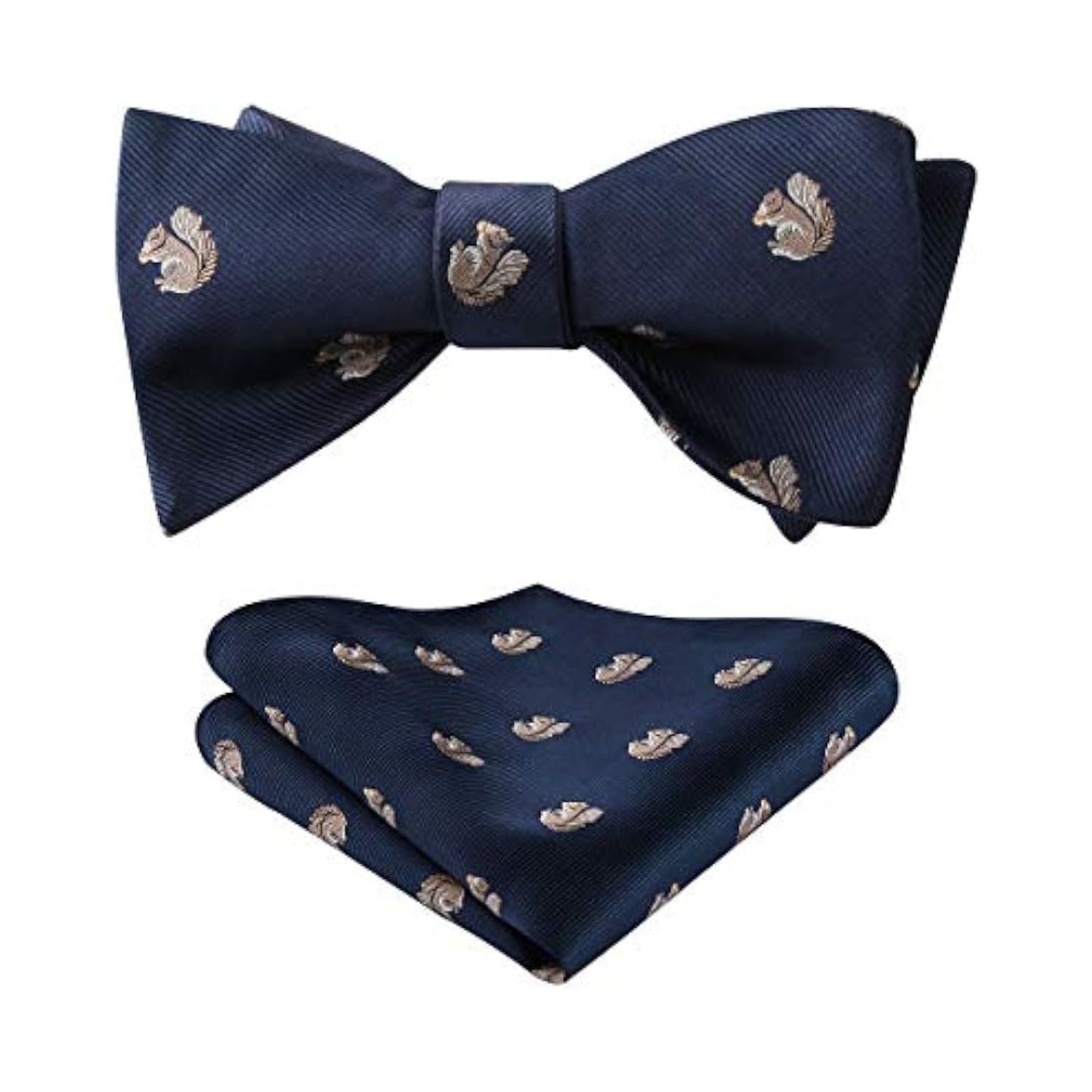 Hisdern Squirrel Blue Animal Bow Tie Accessories Set for Party