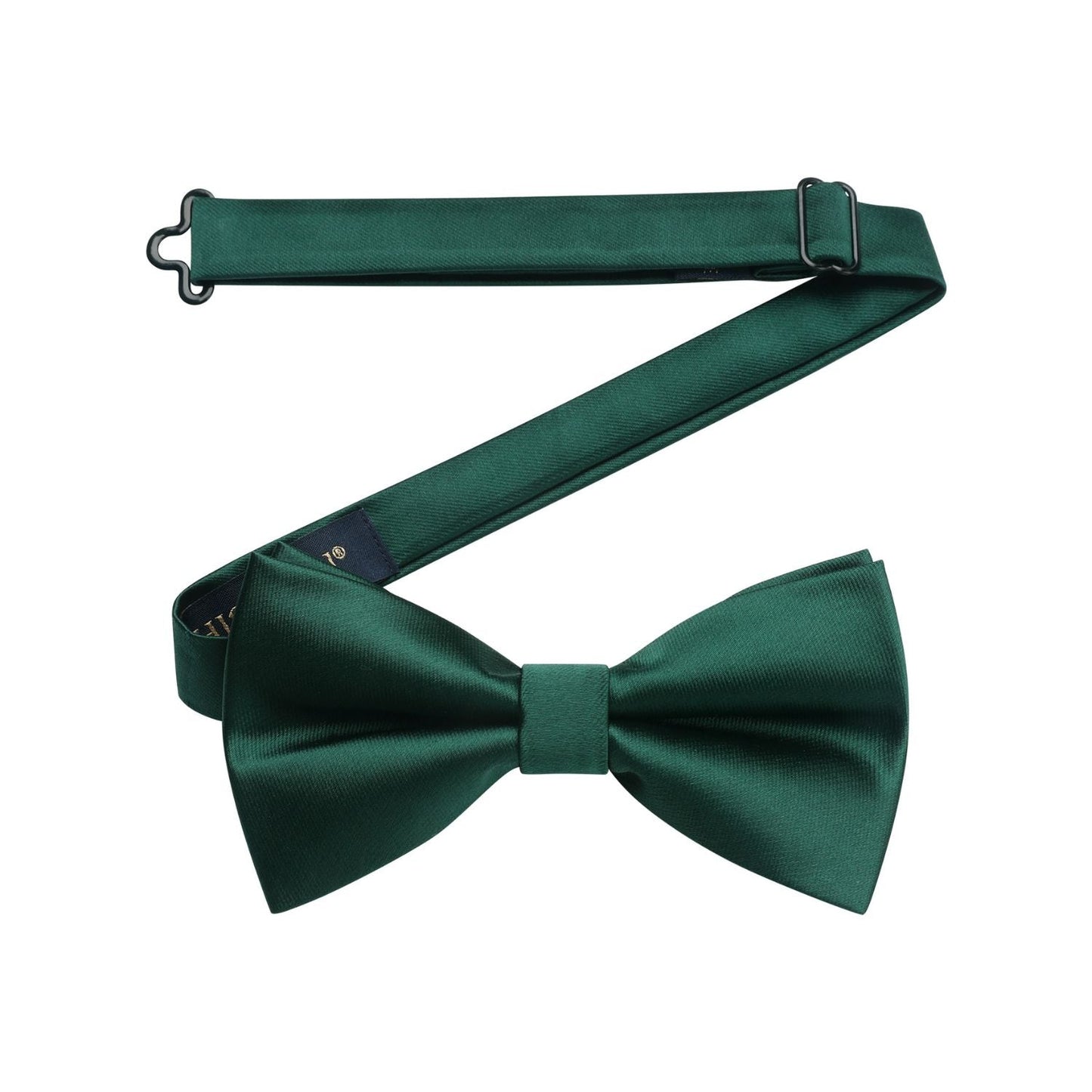 Hisdern Green Solid Pre-Tied Bow Tie For Evening Wear