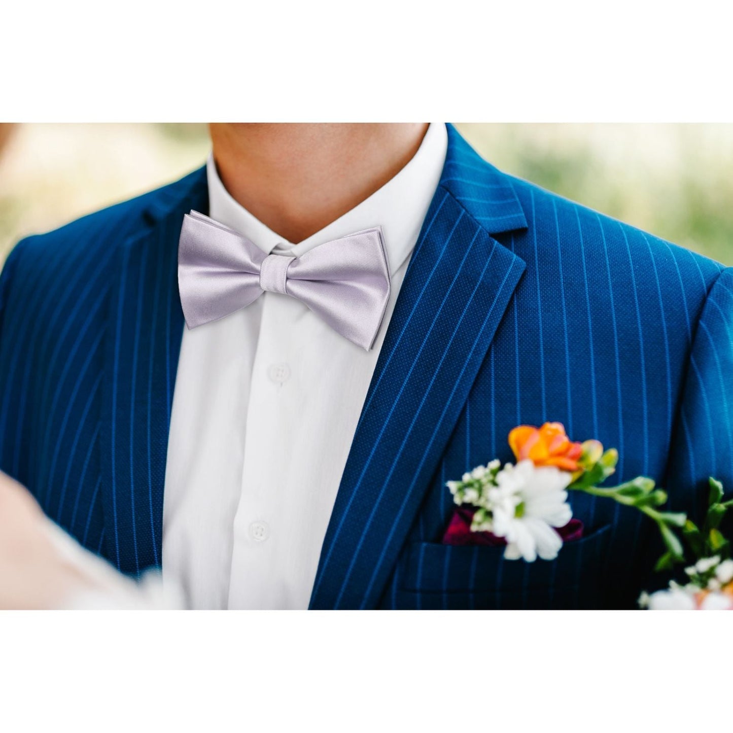 Hisdern Purple Solid Pre-Tied Bow Tie For Evening Wear