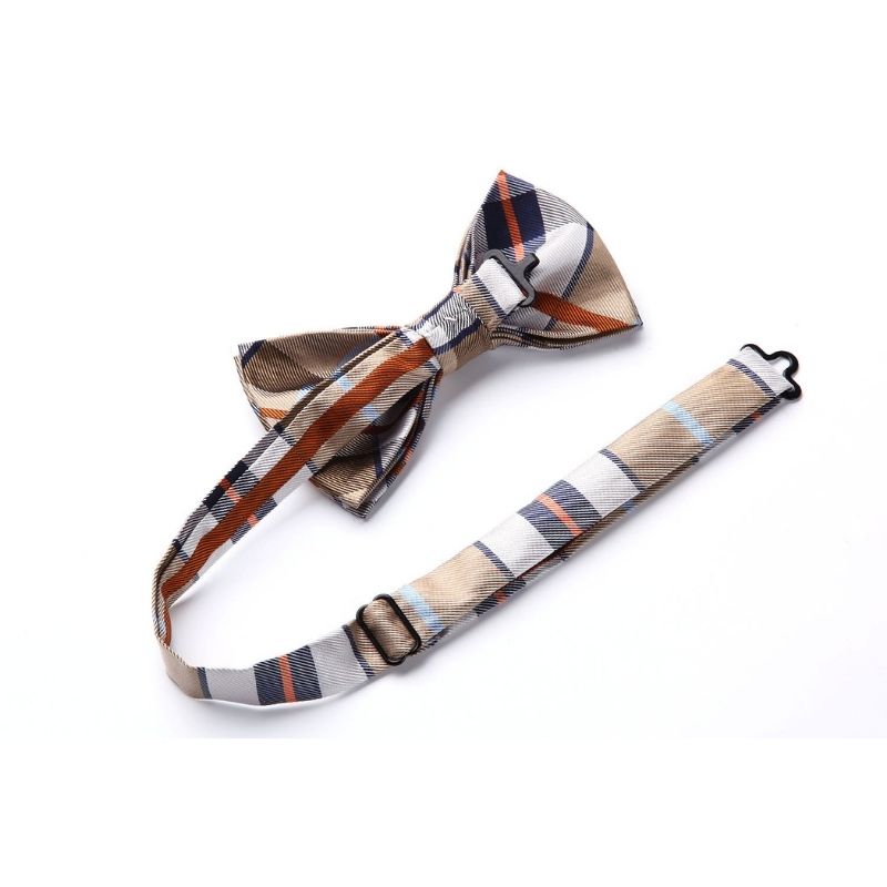 Hisdern Plaid Suspenders Pre-tied Bow Tie Set Maroon Pattern Accessories
