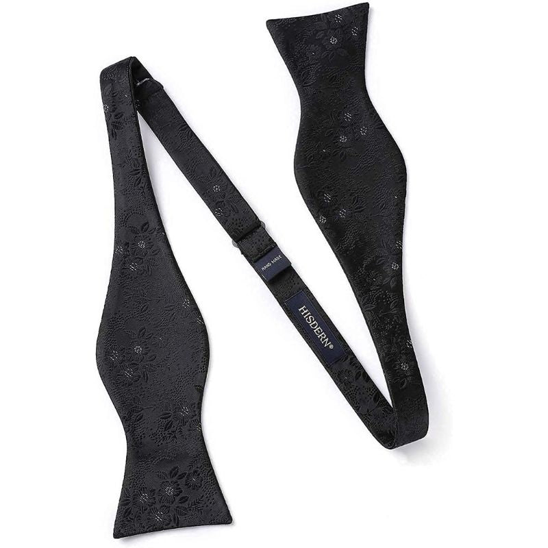 Hisdern Paisley Suspenders Bow Tie Set Black Formal Accessories