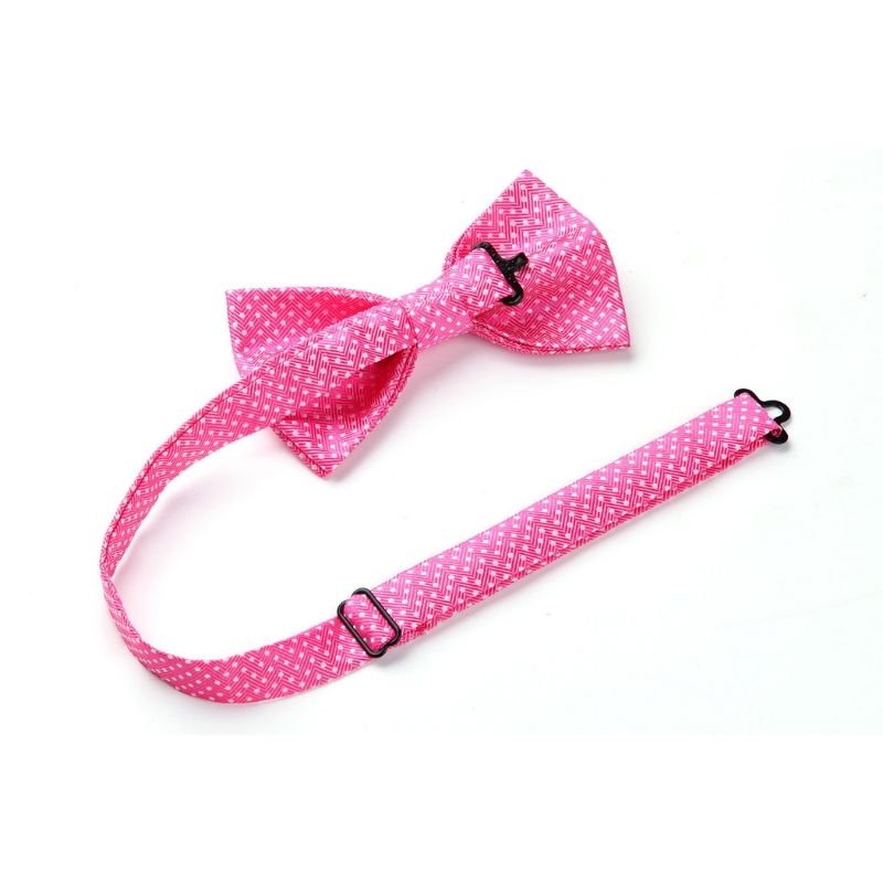 Hisdern Polka Dot Suspenders Pre-Tied Bow Tie Set Pink Retro Outfit