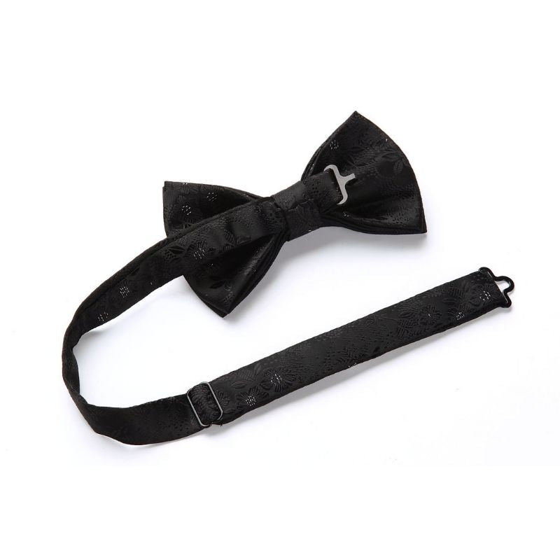 Hisdern Floral Suspenders Pre-tied Bow Tie Set Black Formal Accessories