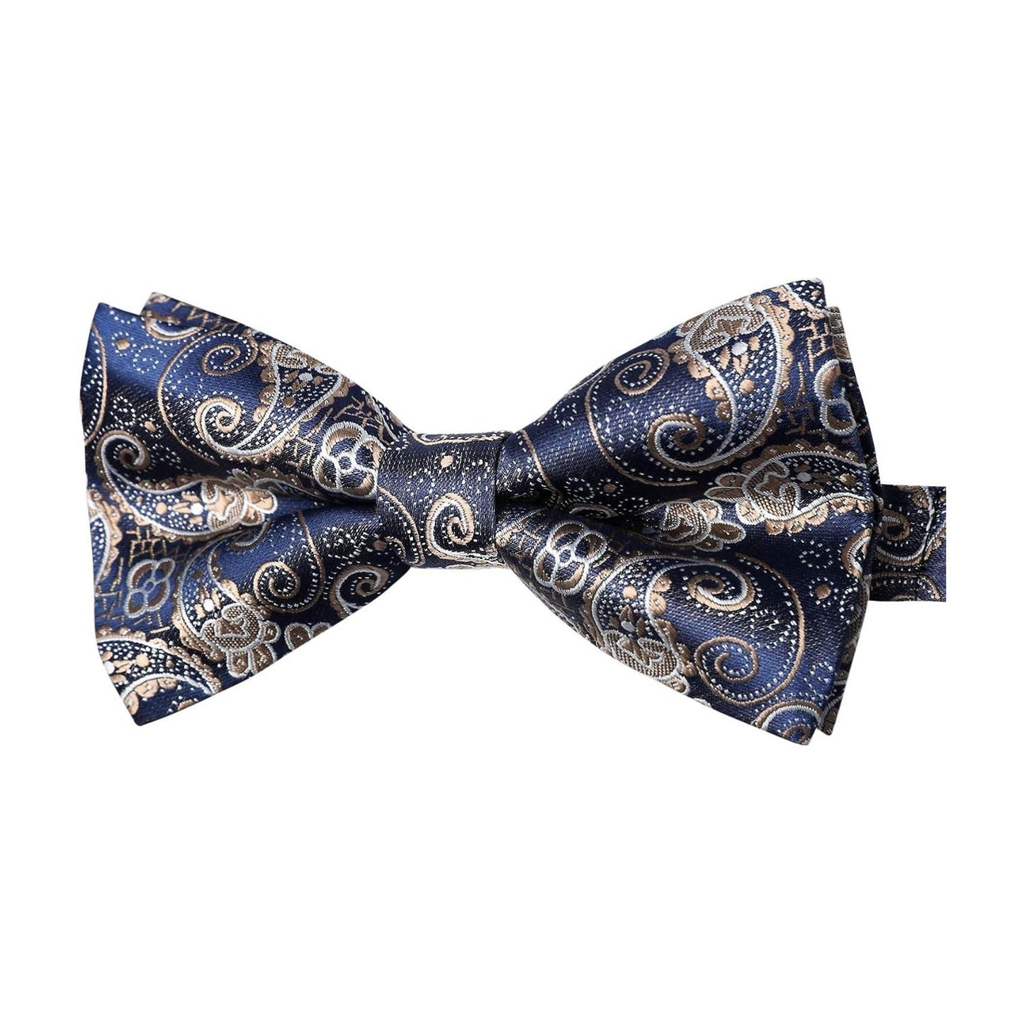 Hisdern Vintage Blue Green Paisley Pre-Tied Bow Tie for Wedding