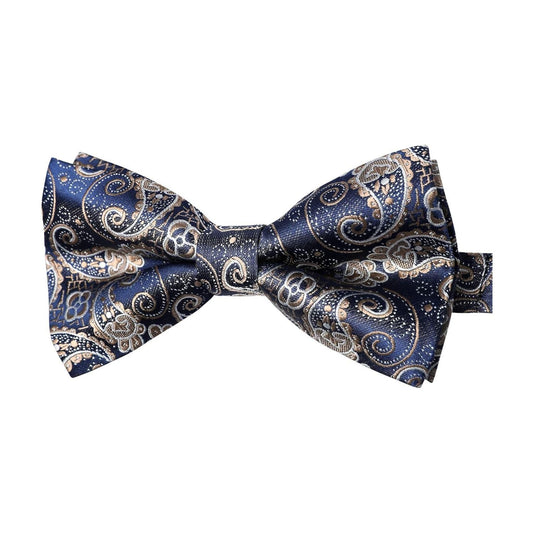 Hisdern Vintage Blue Green Paisley Pre-Tied Bow Tie for Wedding