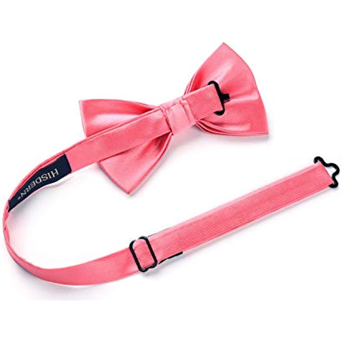 Hisdern Pink Solid Pre-Tied Bow Tie Accessories Set For Evening Wear