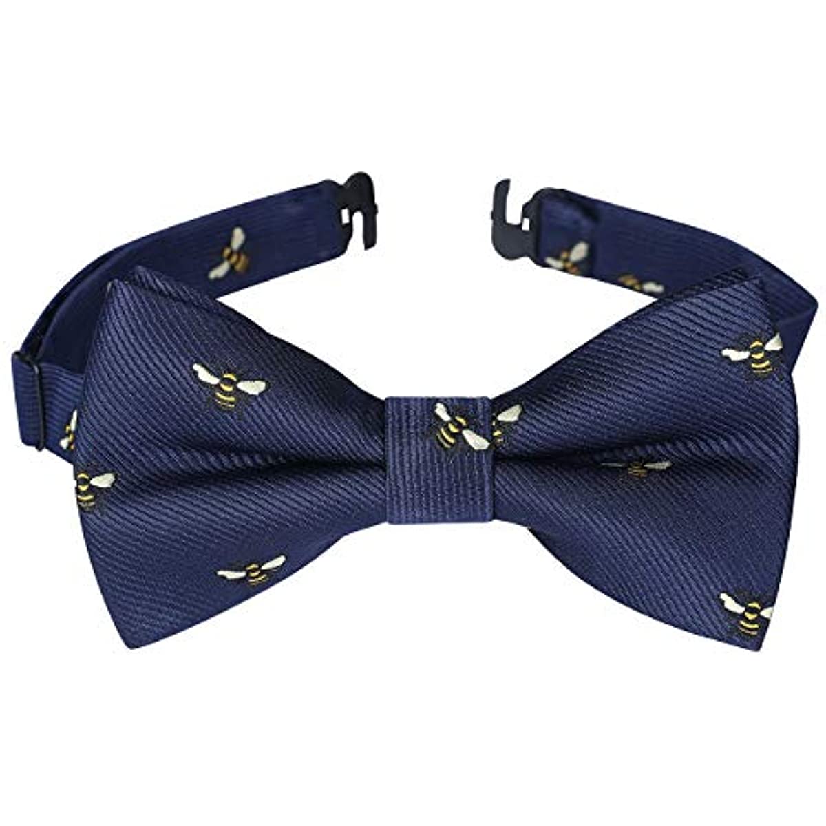 Hisdern Bee Navy Blue Animal Pre-Tied Bow Tie for Boys