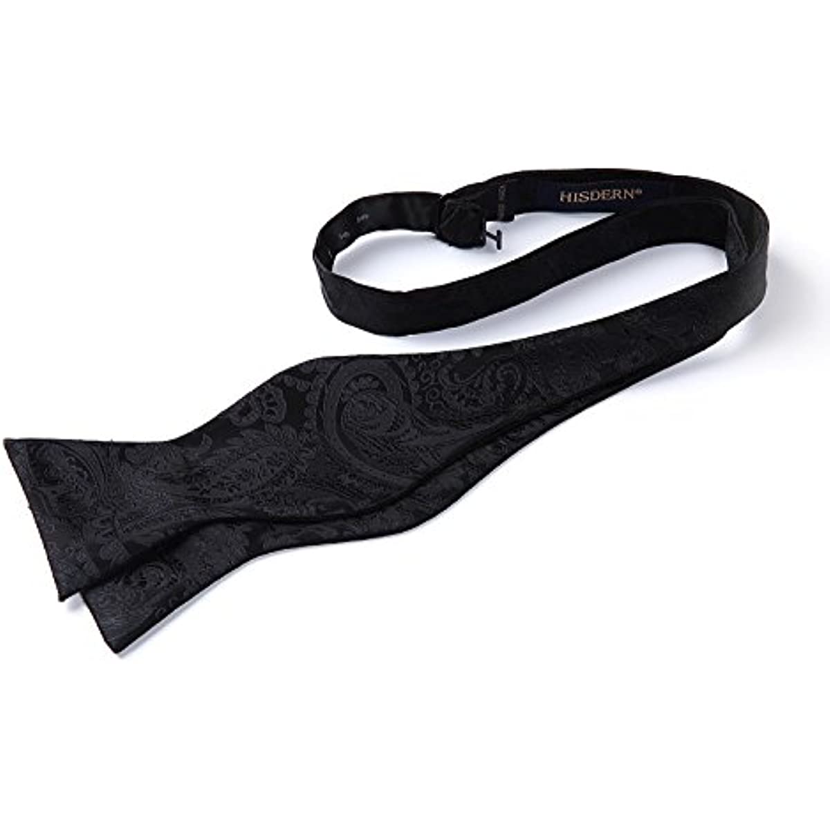 Hisdern Black Paisley Bow Tie Set For Evening Wear