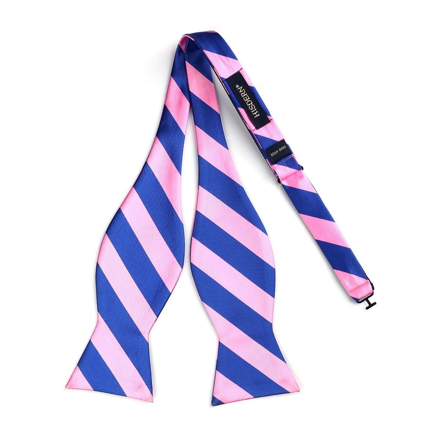 Hisdern Pink Blue Striped Bow Tie Accessories Set For Evening Wear