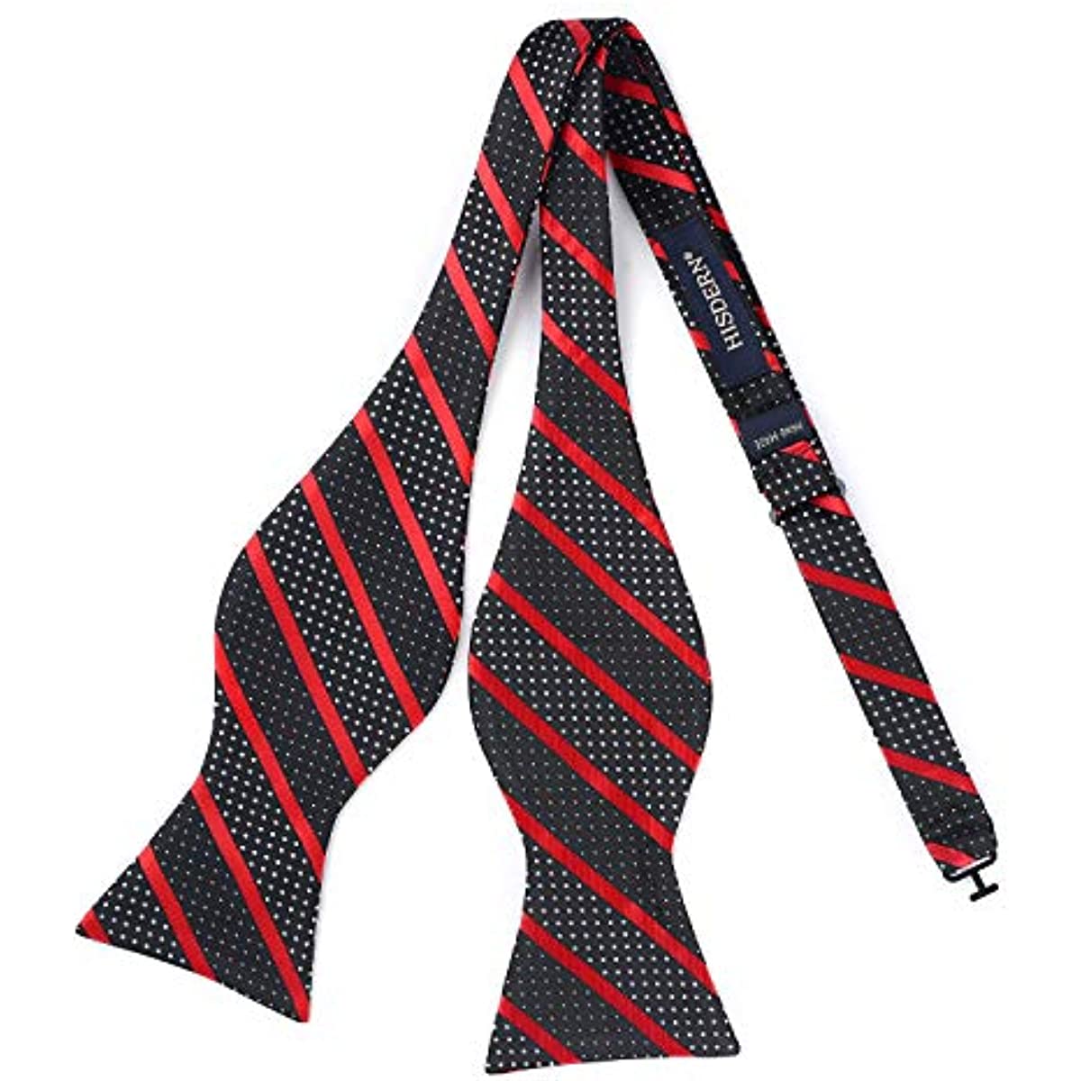 Hisdern Striped Suspenders Bow Tie Set Red Black Groom Outfit