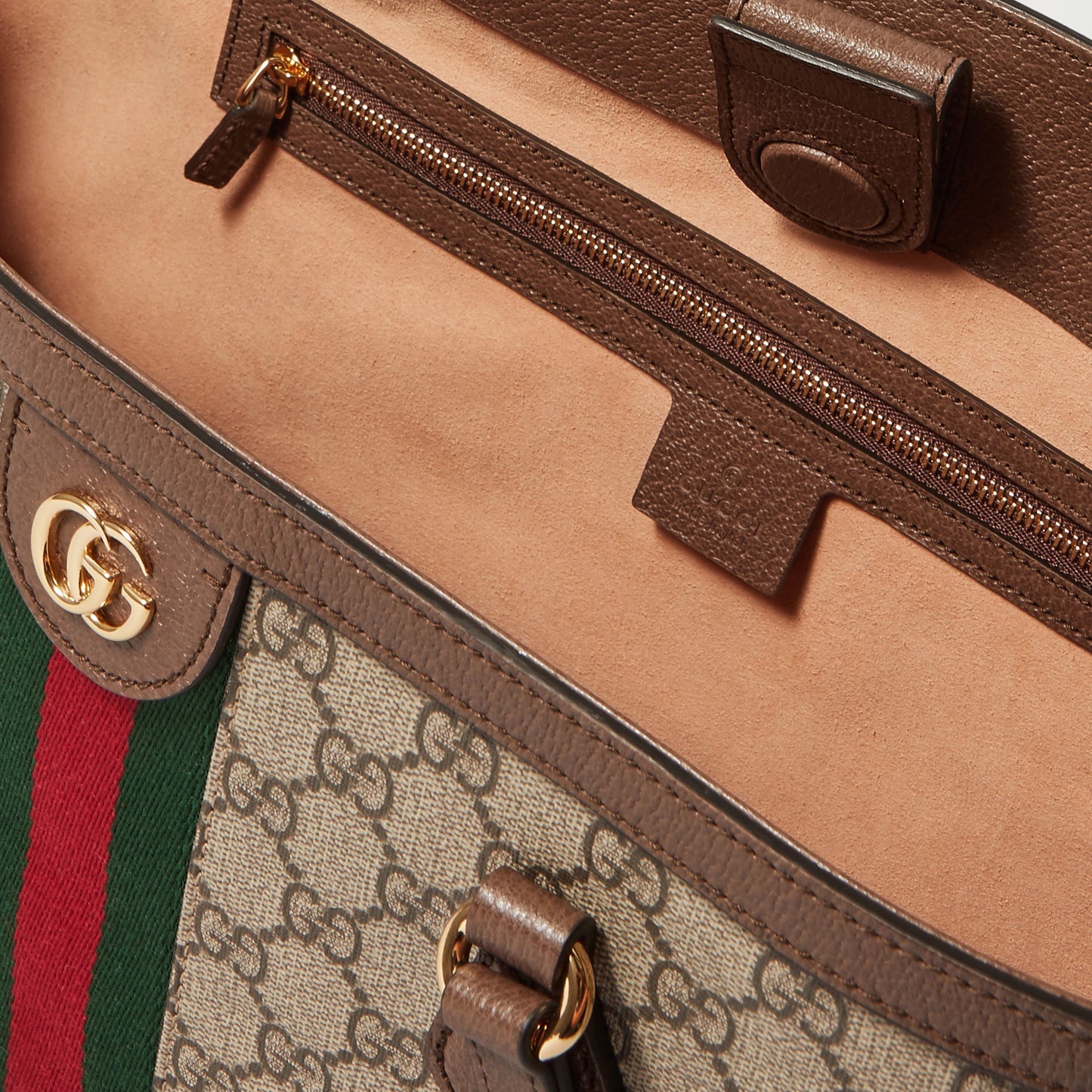 Ophidia leather-trimmed printed coated-canvas shoulder bag