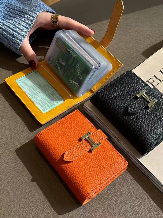 New Orange Fashion Leather H logo Card holder bagsPD052024031501