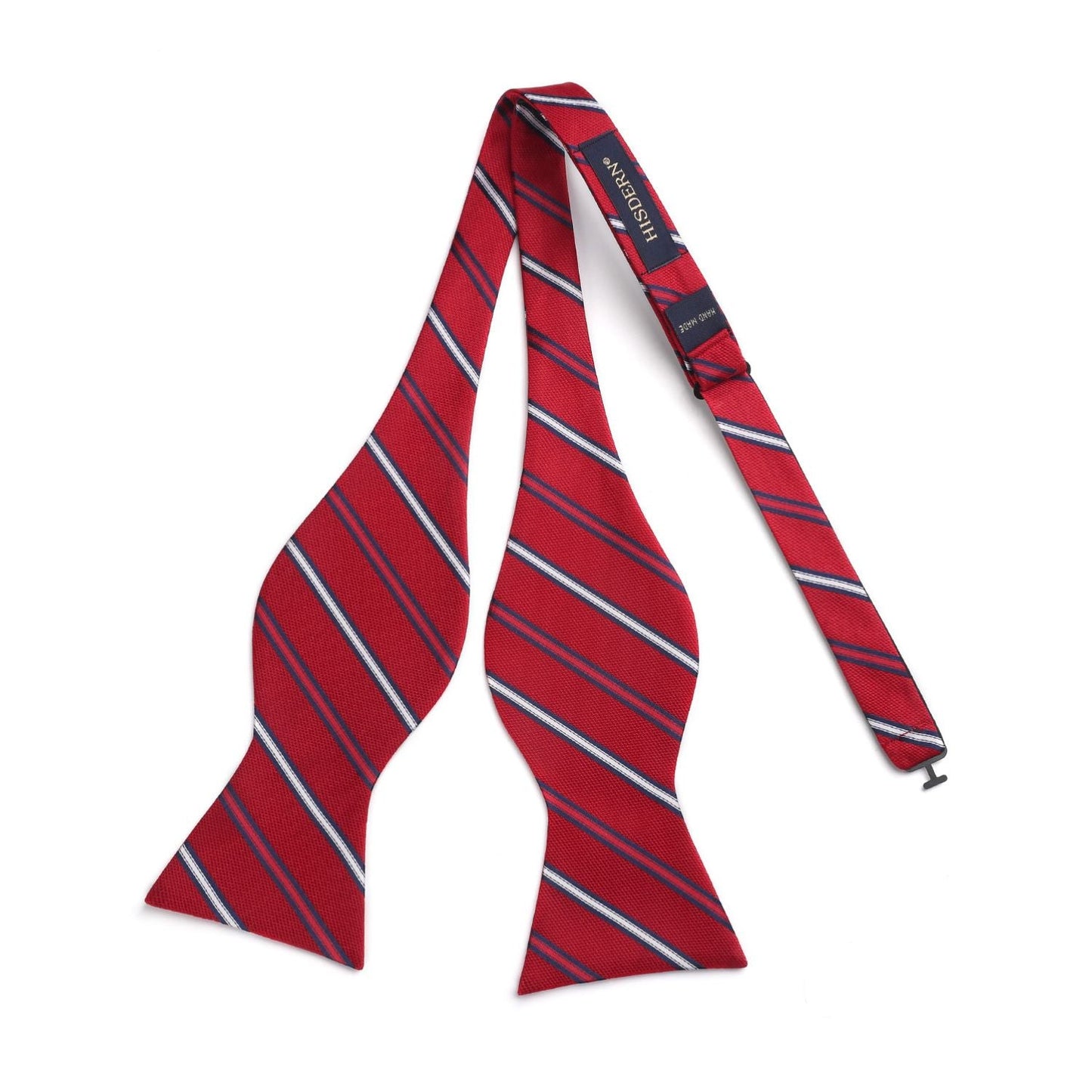Hisdern Red White Striped Bow Tie Accessories Set For Evening Wear