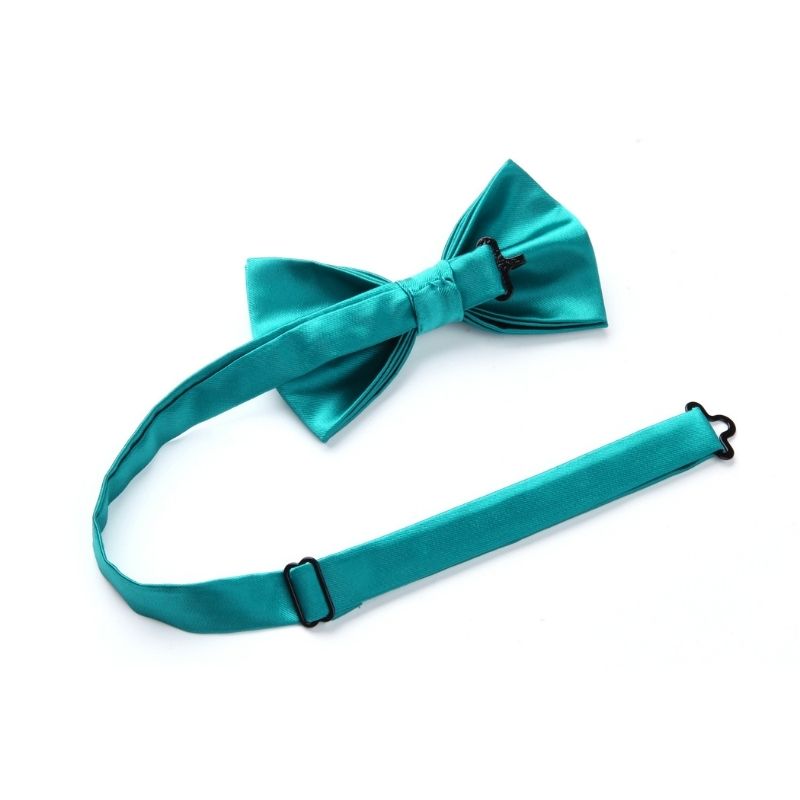 Hisdern Solid Suspenders Pre-Tied Bow Tie Set Aqua Formal Wedding Outfit