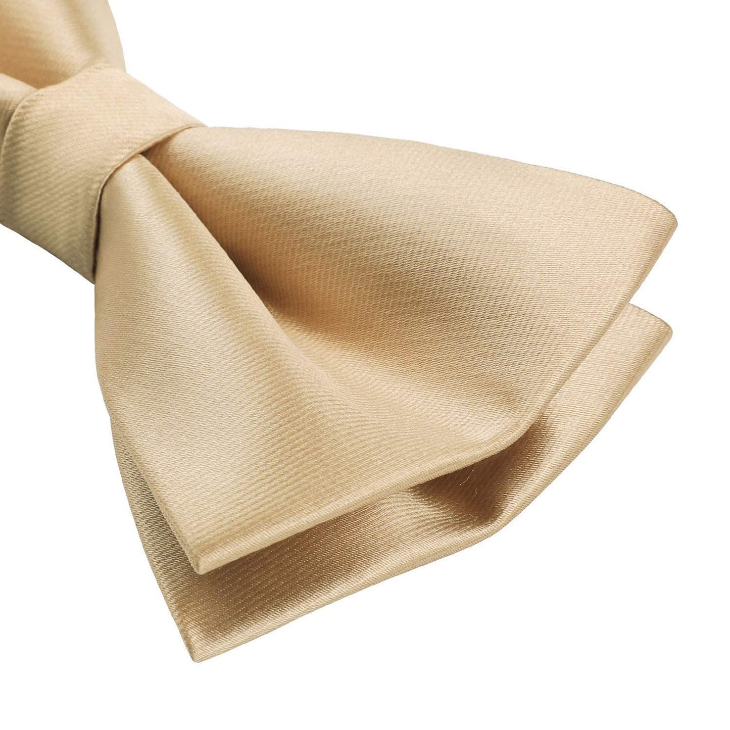 Hisdern Champagne Solid Pre-Tied Bow Tie Adjustable For Wedding Party