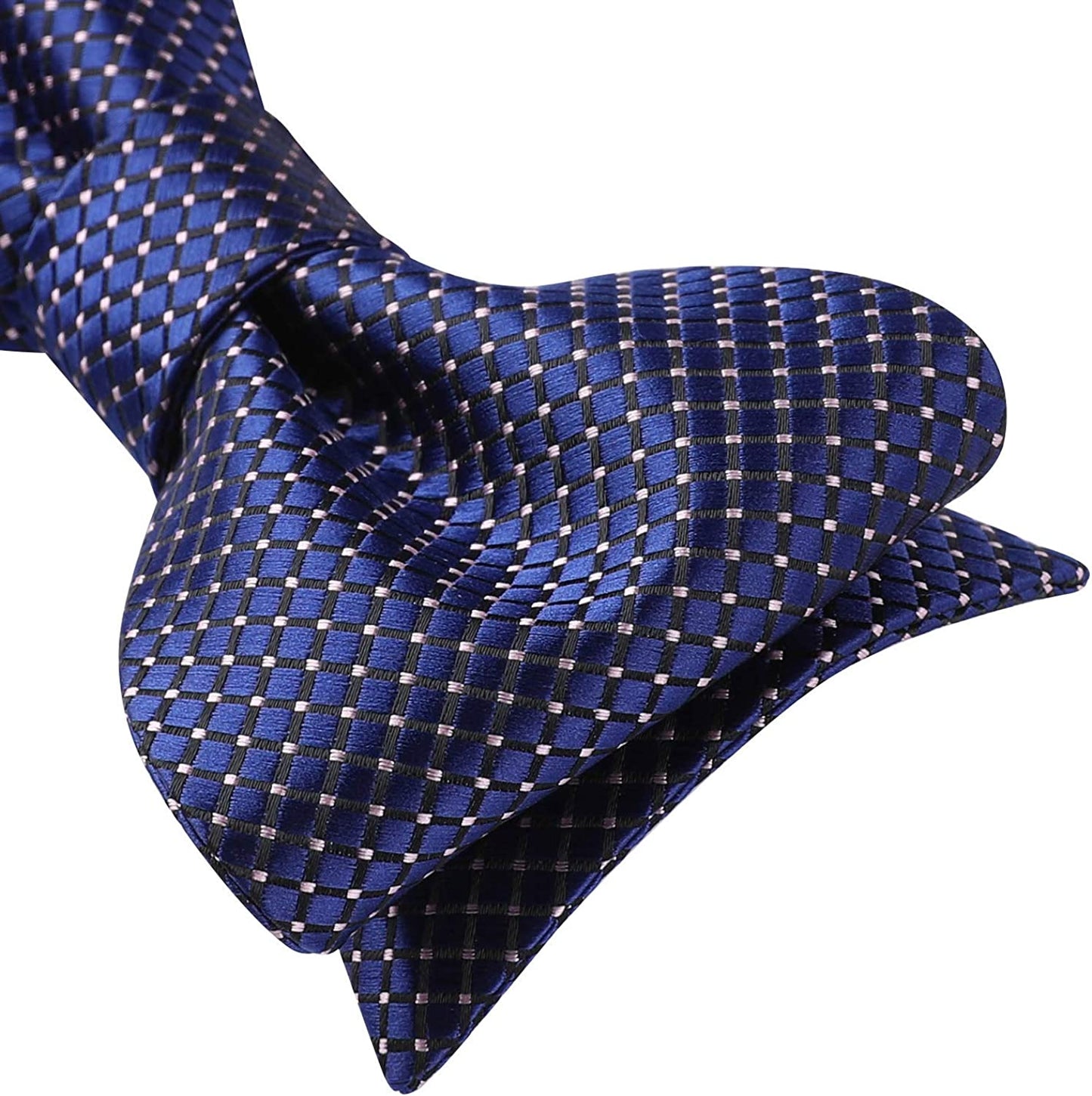 Hisdern Blue Pink Plaid Bow Tie Set For Special Occasions