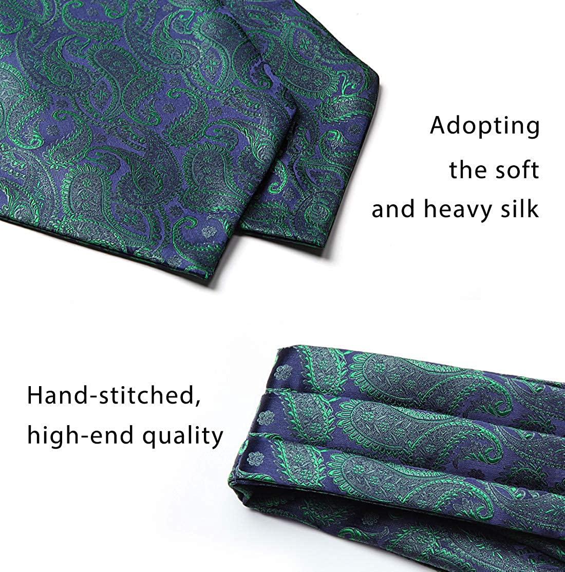 Hisdern Green Floral Paisley Men’s Neckwear for Casual Style