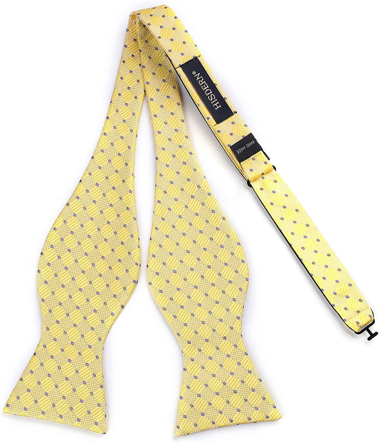 Hisdern Plaid Suspenders Bow Tie Set Yellow Pattern Accessories