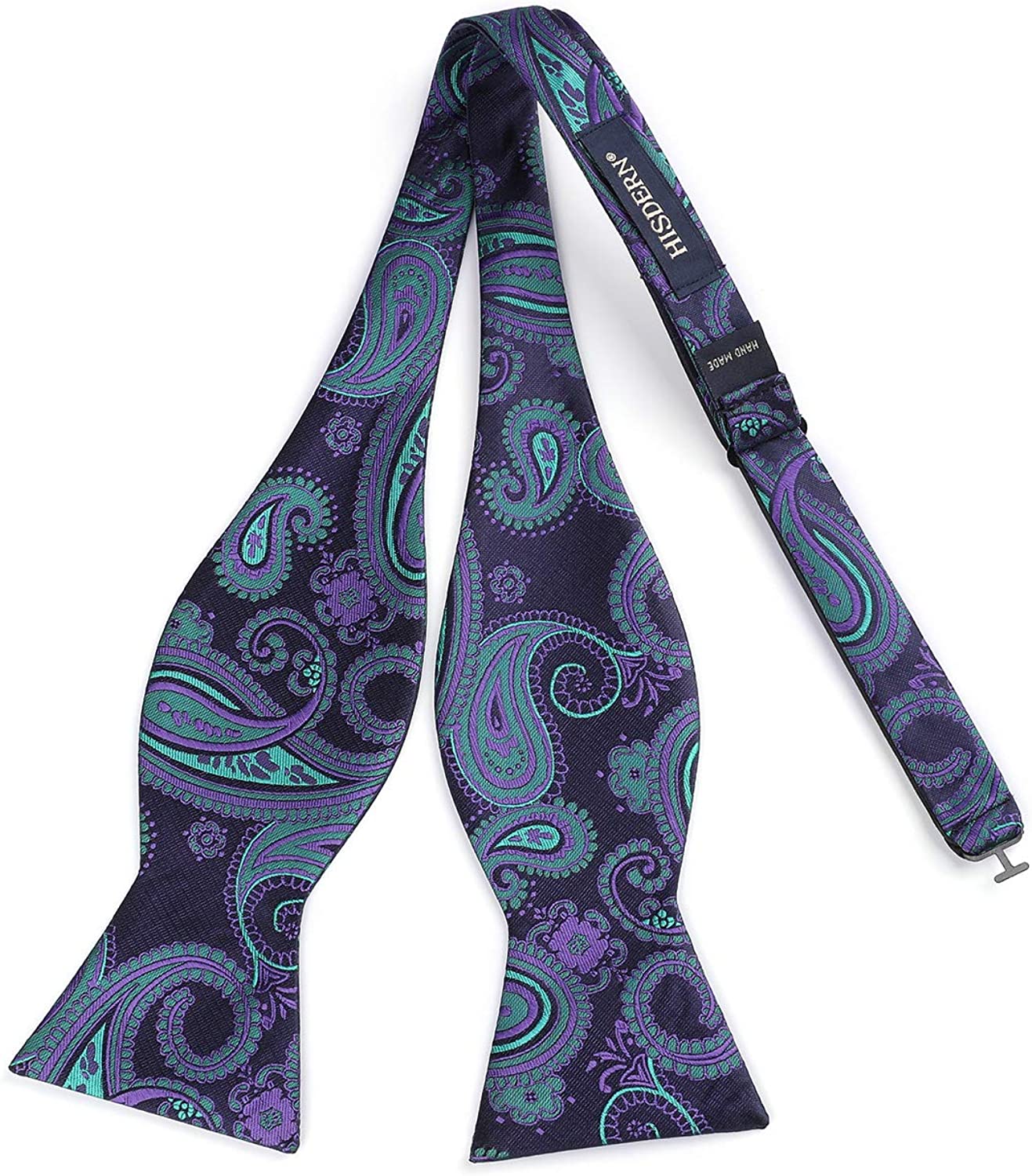 Hisdern Paisley Suspenders Bow Tie Set Blue Purple Formal Accessories