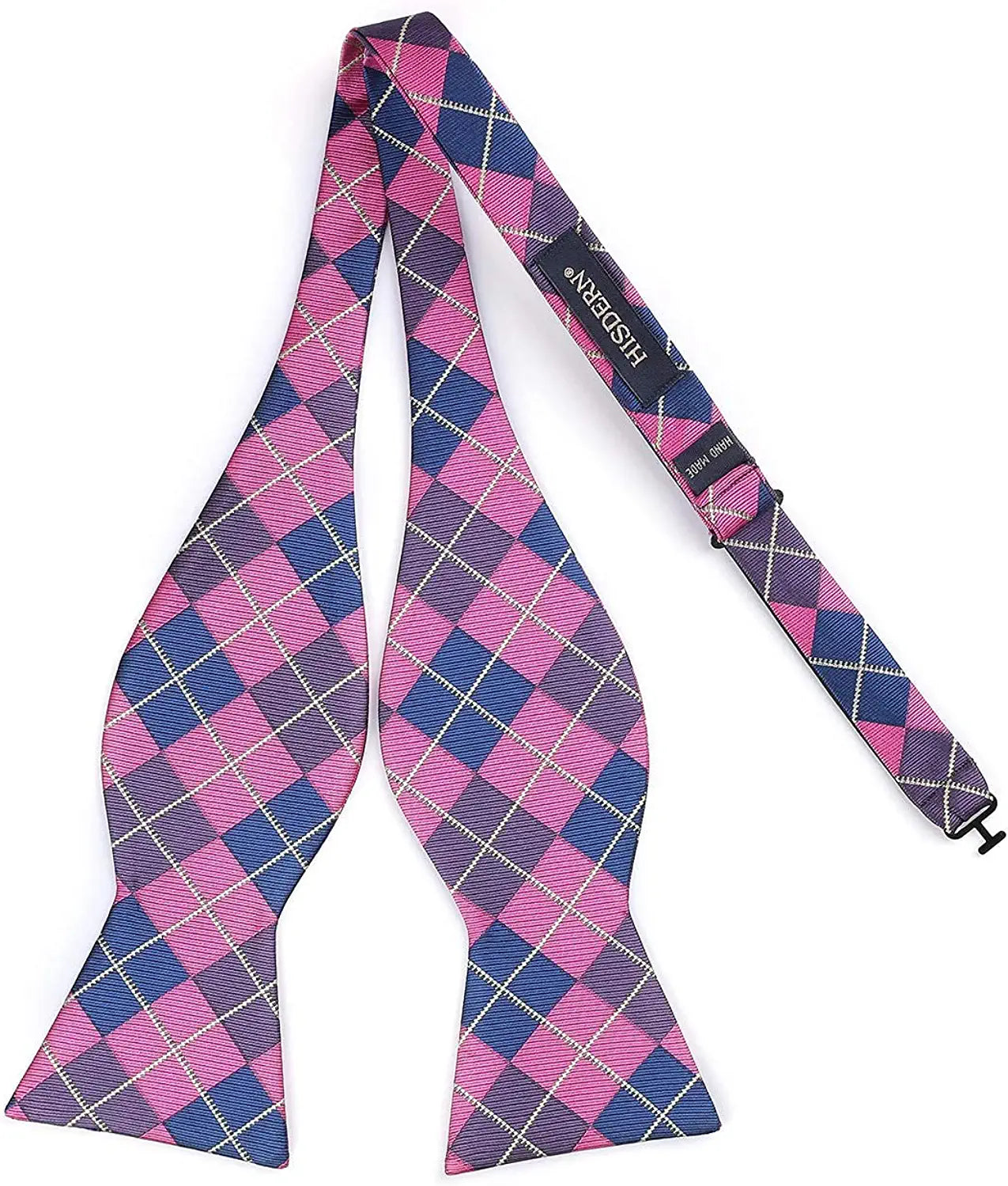 Hisdern Plaid Suspenders Bow Tie Set Hot Pink Pattern Accessories