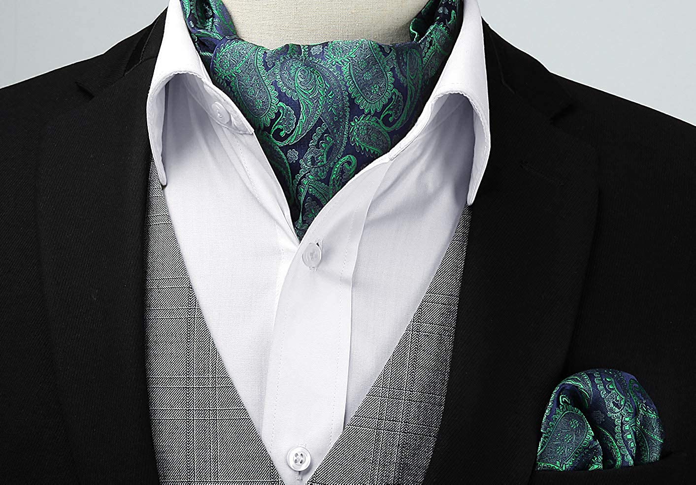 Hisdern Green Floral Paisley Men’s Neckwear for Casual Style
