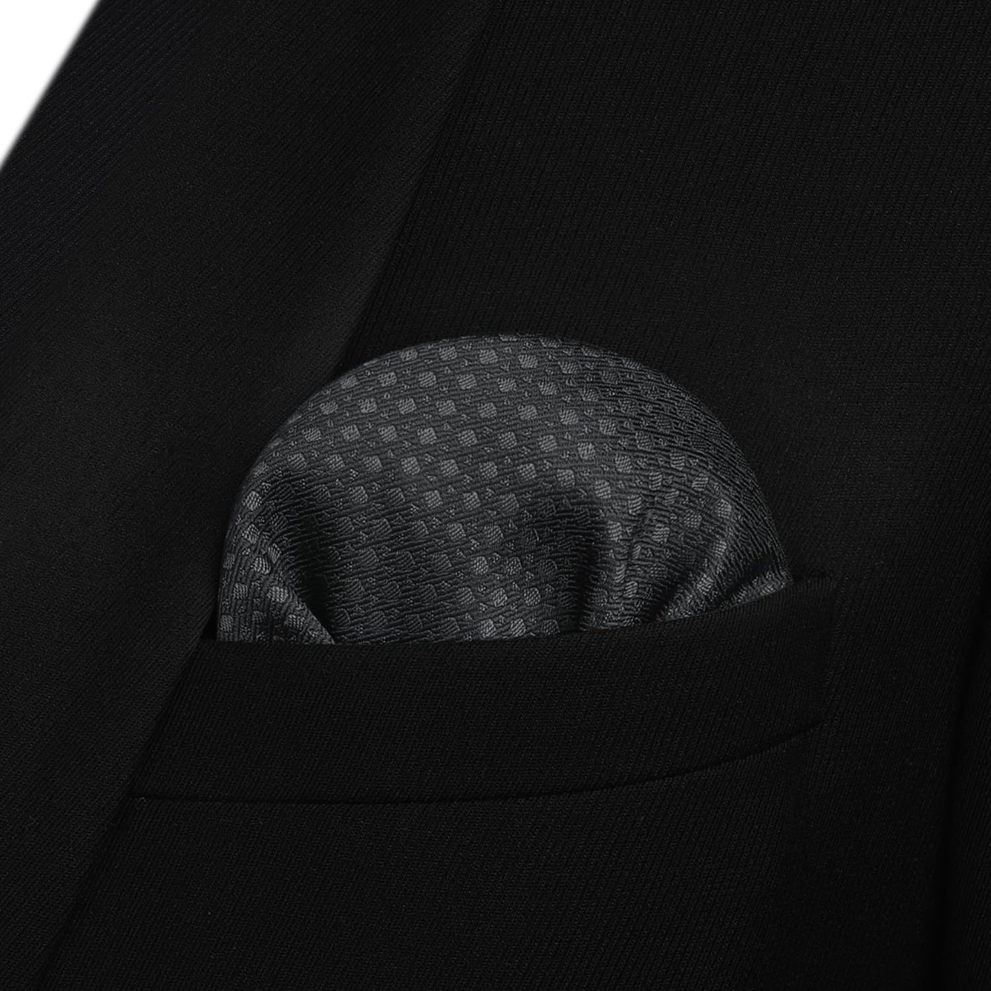 Hisdern Houndstooth Bow Tie Pocket Square Black Formal Attire