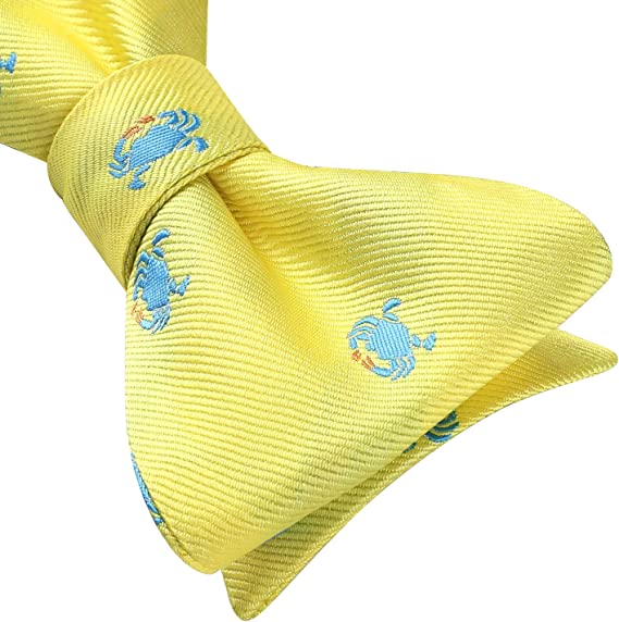 Hisdern Crab Yellow Animal Bow Tie Accessories Set for Party