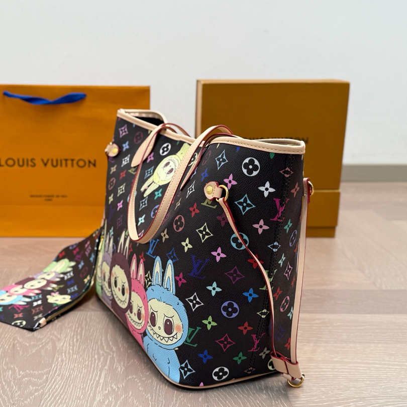 New LabubuV fashion Style handmade Leather women's bagsXC052025070901