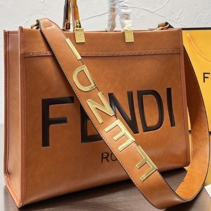 New Fashion F Logo Handmade Male or femal Handbags40cm