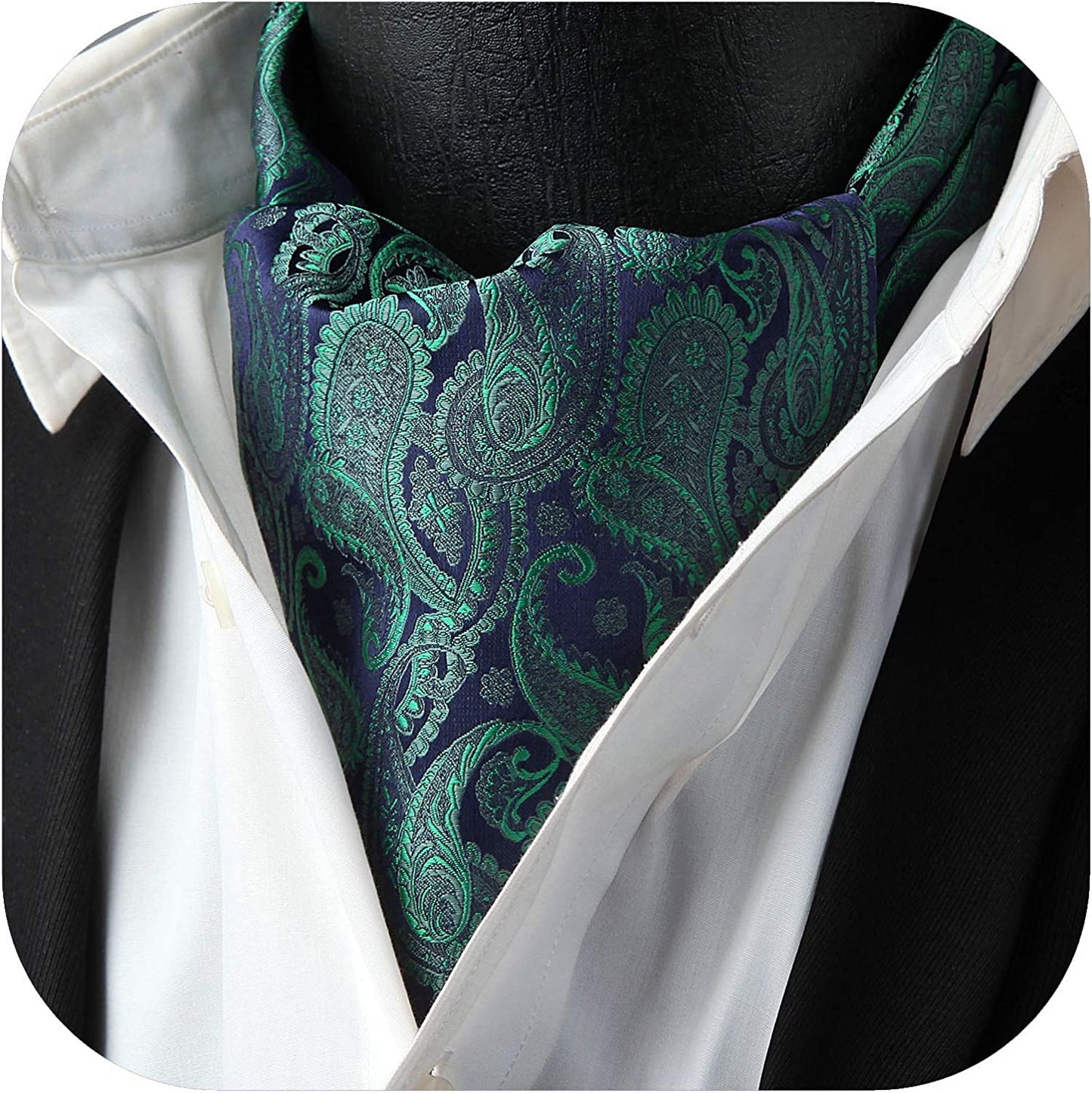 Hisdern Green Floral Paisley Men’s Neckwear for Casual Style