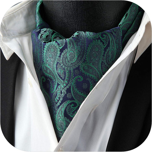 Hisdern Green Floral Paisley Men’s Neckwear for Casual Style