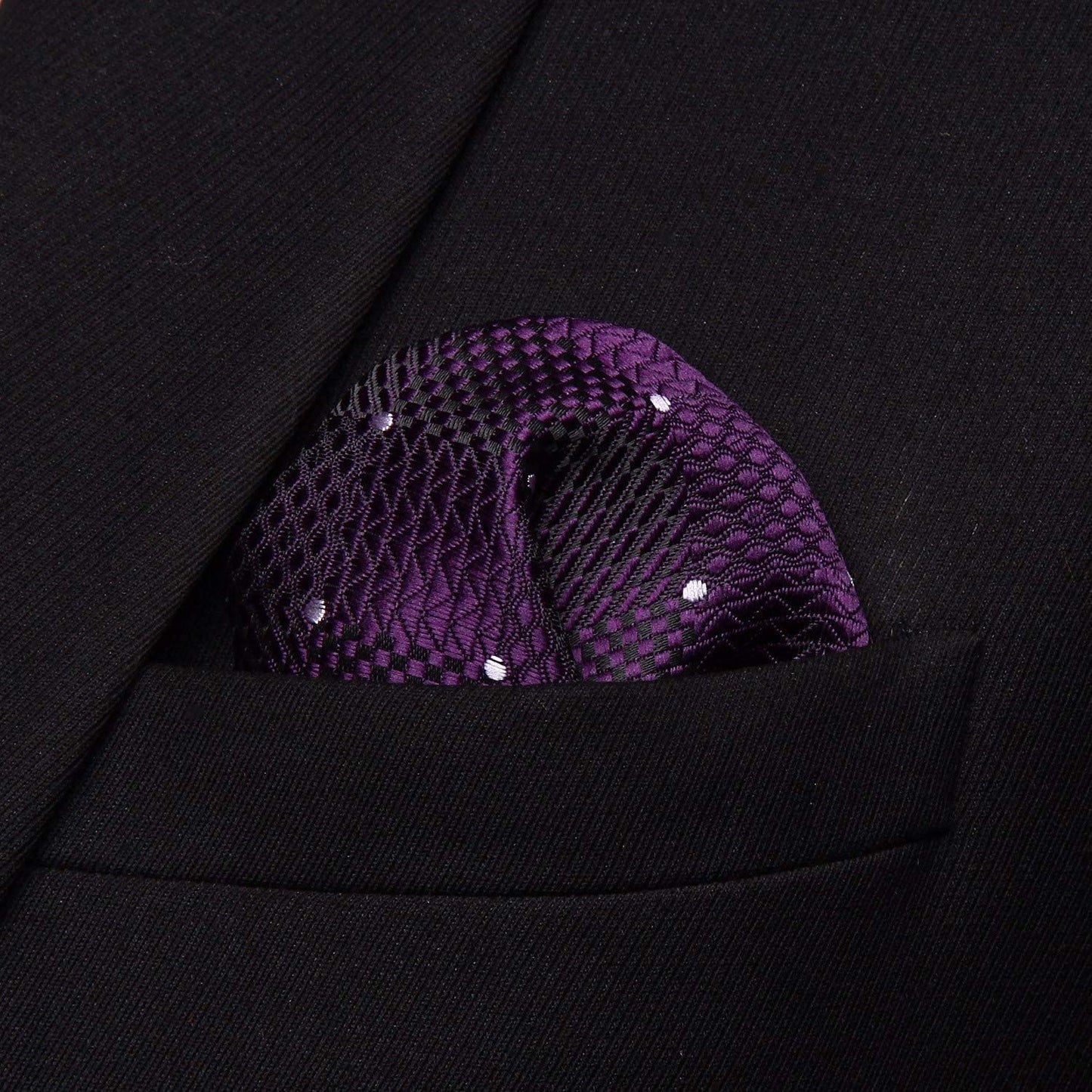 Hisdern Plaid Suspenders Pre-tied Bow Tie Set Purple Pattern Accessories
