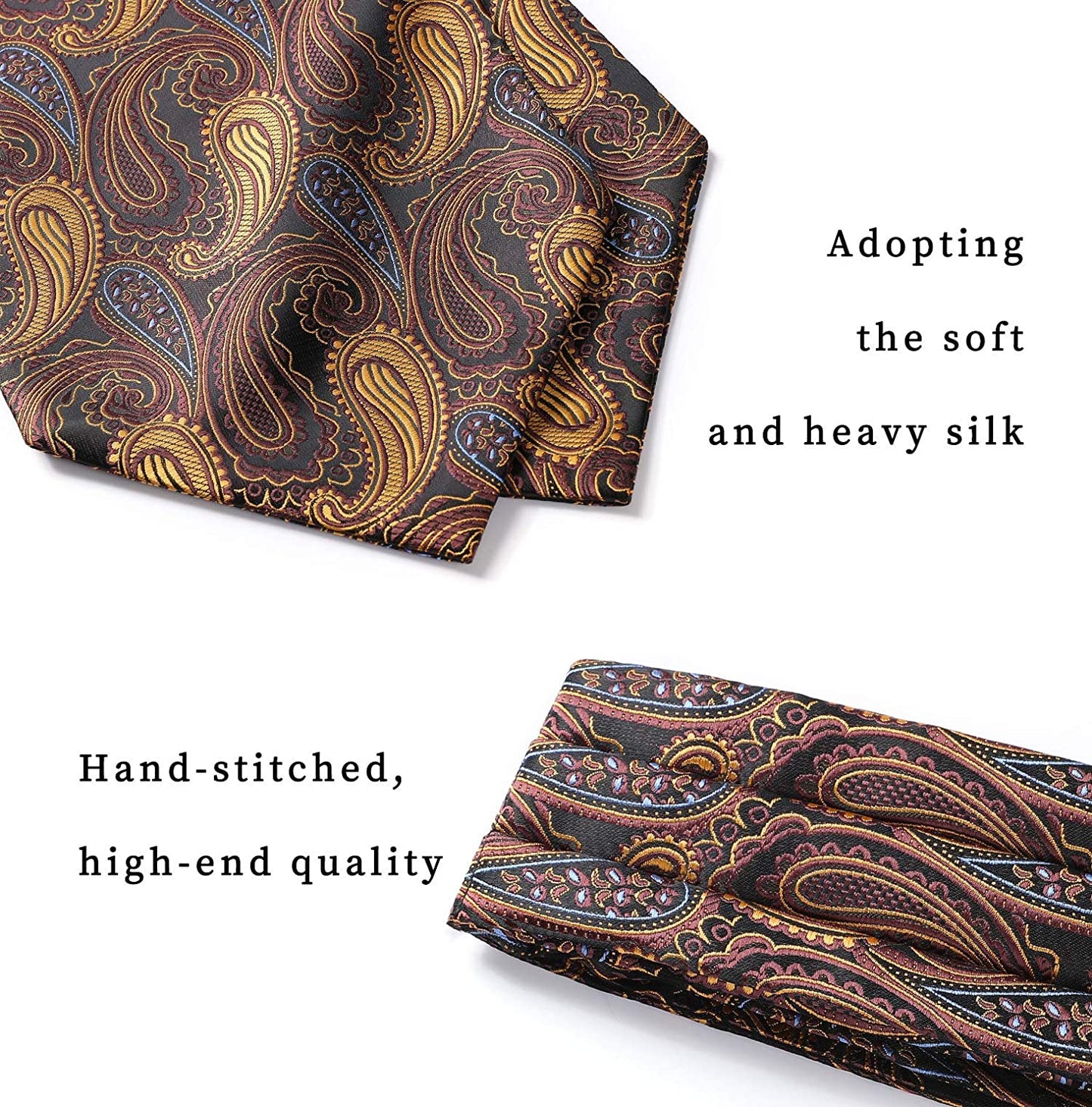 Hisdern Brown Paisley Men’s Neckwear for Casual Style